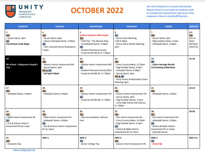 The Unity Scoop - September 30 - Unity Preparatory Charter School of Brooklyn