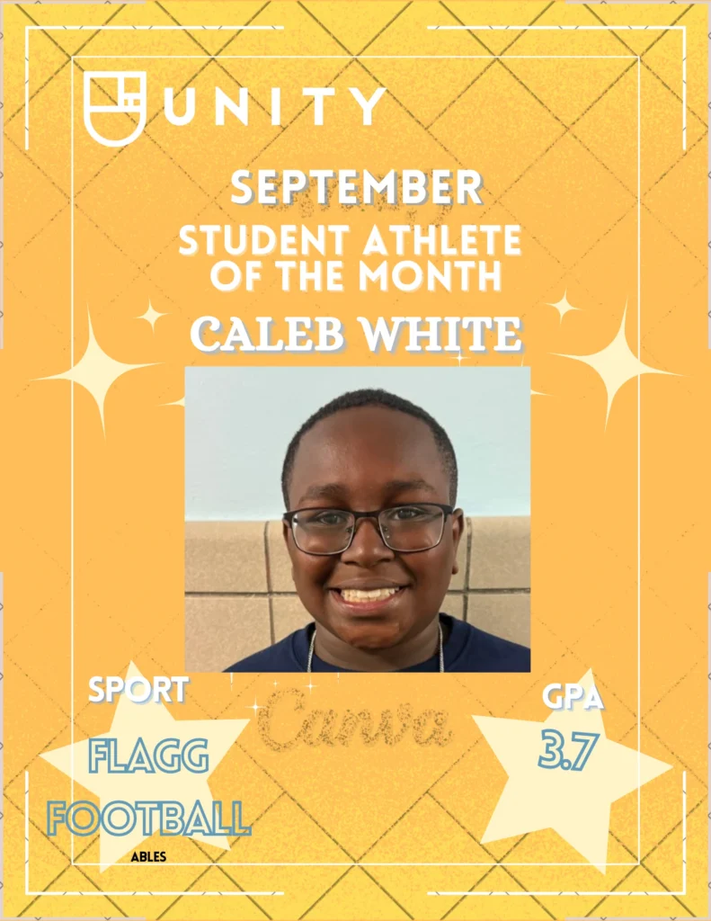 Caleb White student-athlete recognition poster