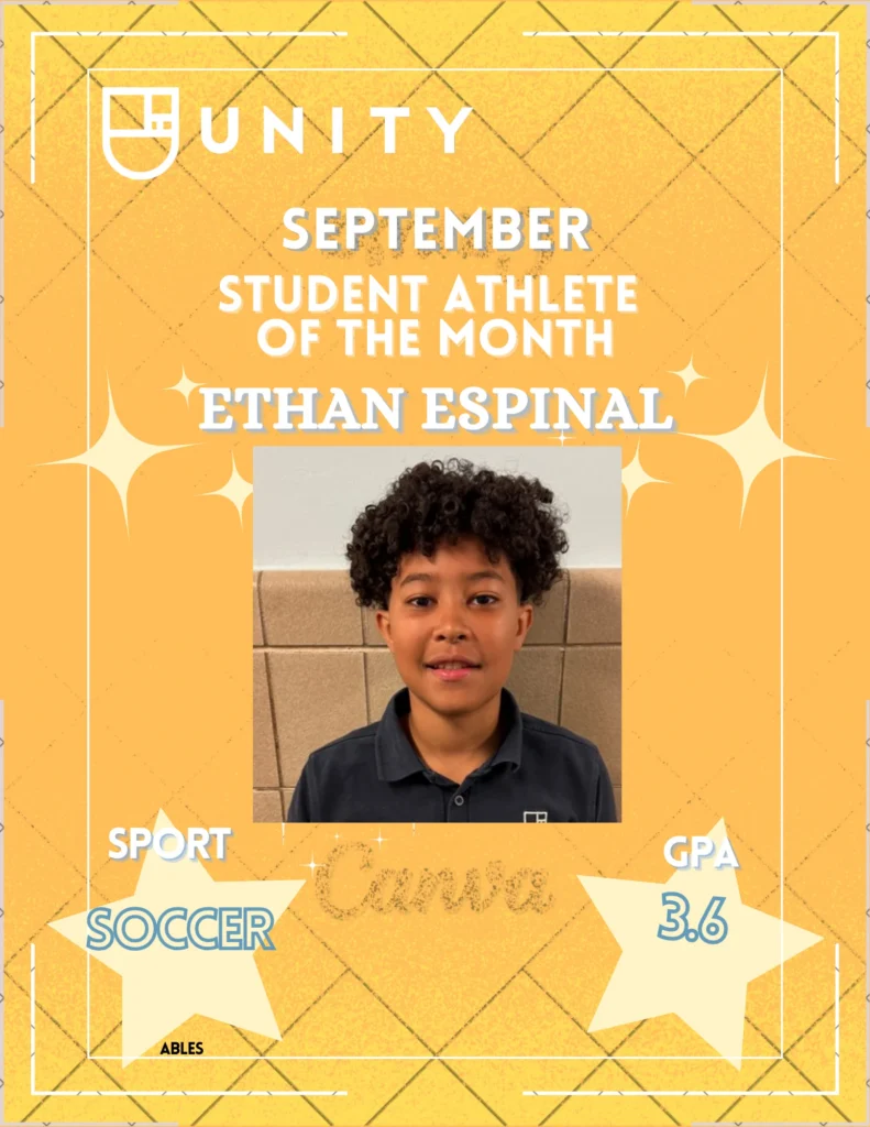 Ethan Espinal student-athlete recognition poster