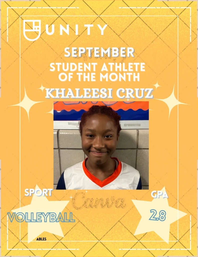 Khaleesi Cruz student-athlete recognition poster